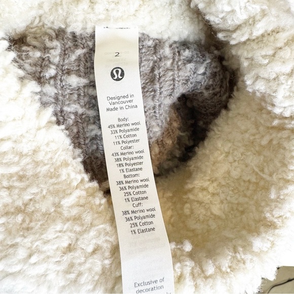 Lululemon Ombre Knit Textured Turtleneck Sweater Wool Blend Gray Cream Size 2 - Picture 9 of 12